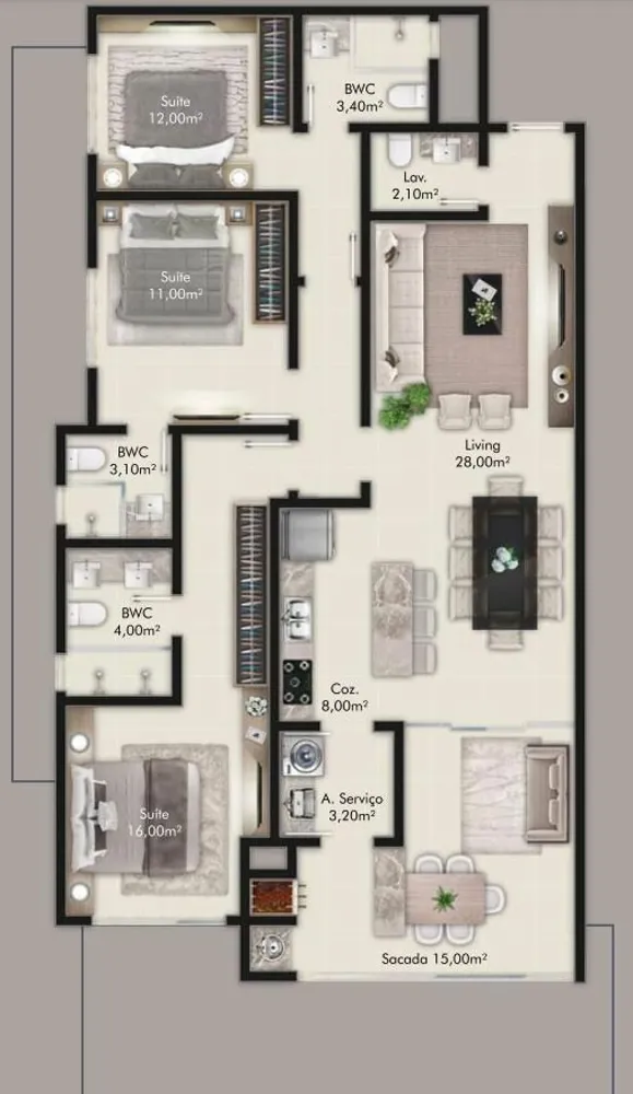 Apartamento, 3 quartos, 111 m² - Foto 9