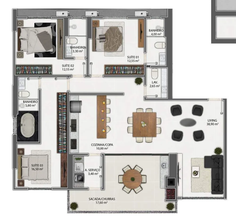 Apartamento, 146 m² - Foto 1