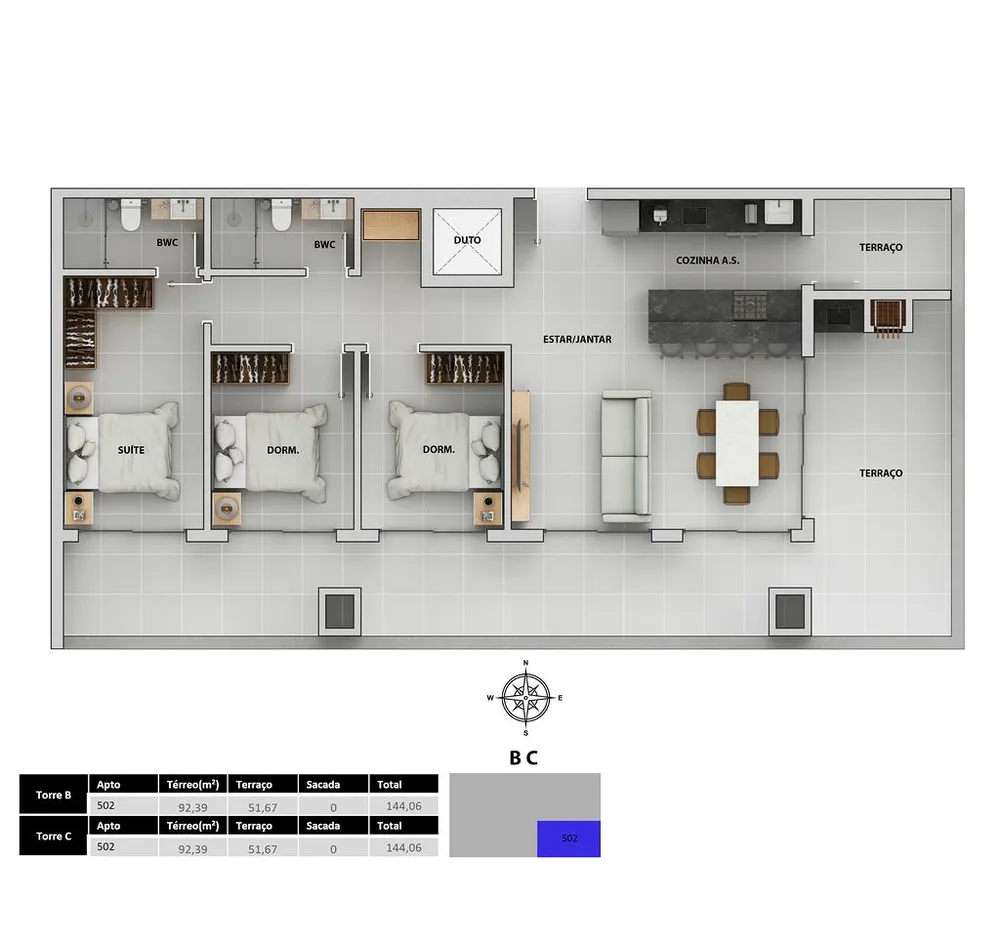 Apartamento, 3 quartos, 119 m² - Foto 2
