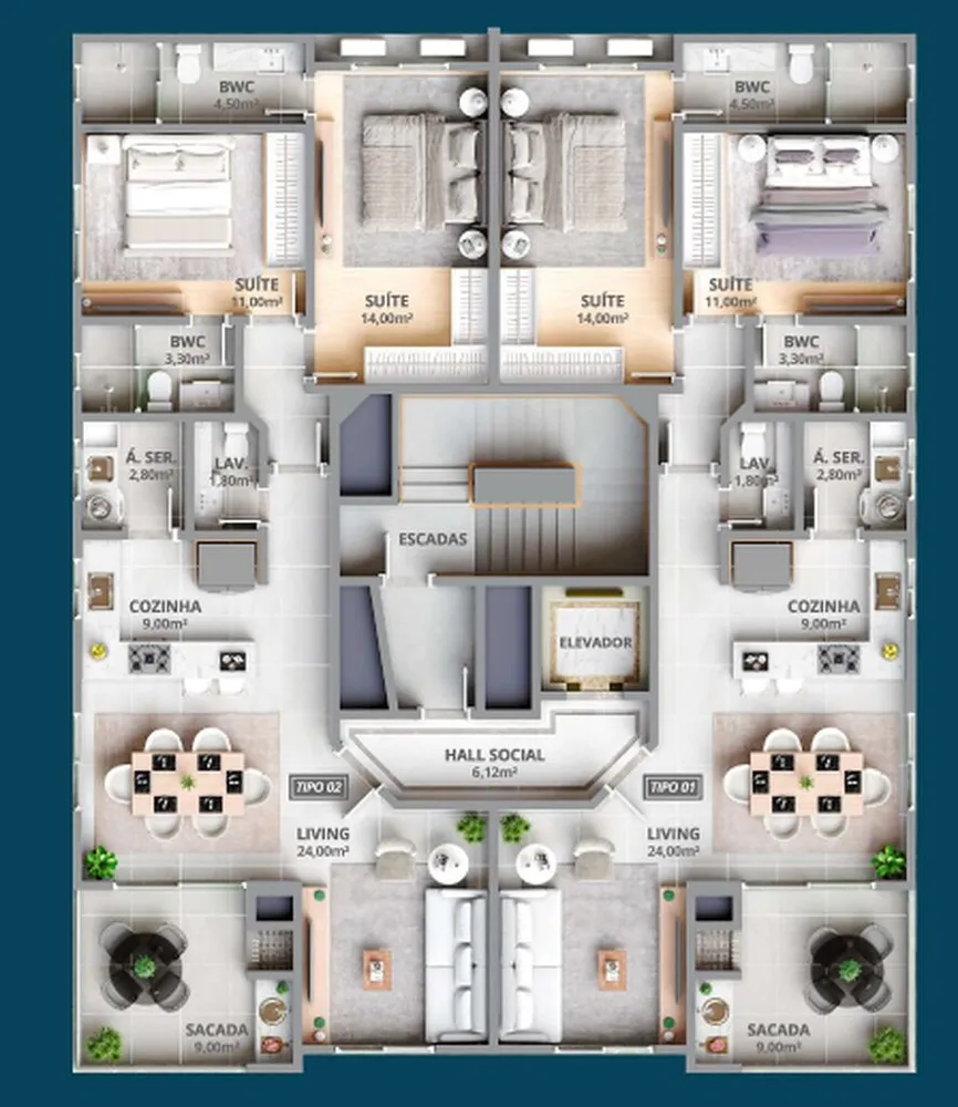 Apartamento, 2 quartos, 95 m² - Foto 7