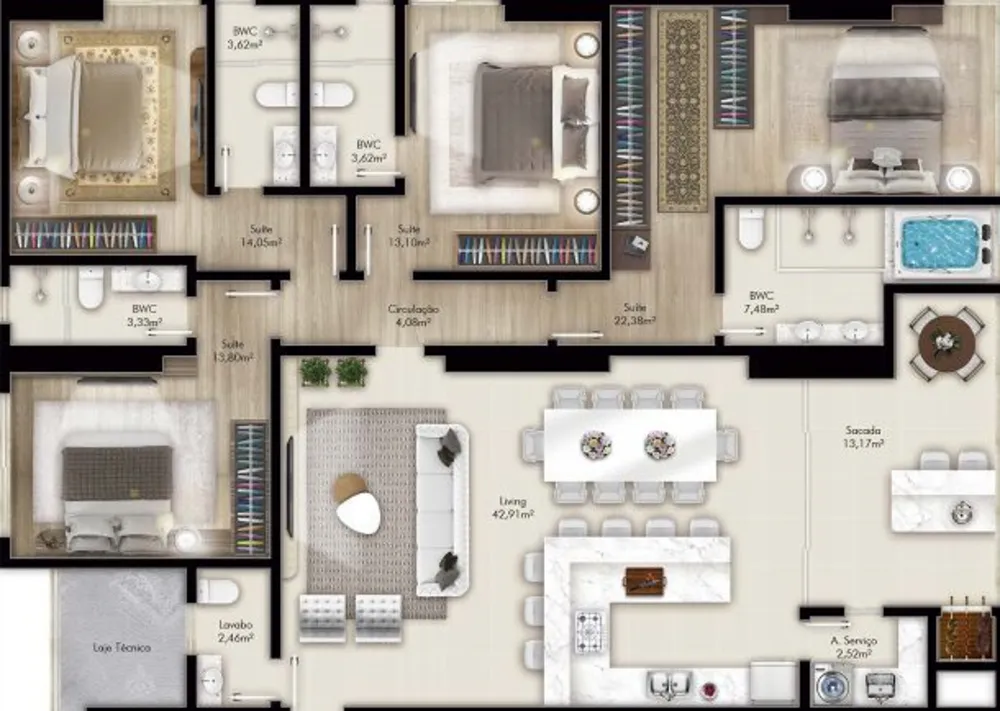 Apartamento, 3 quartos, 165 m² - Foto 1