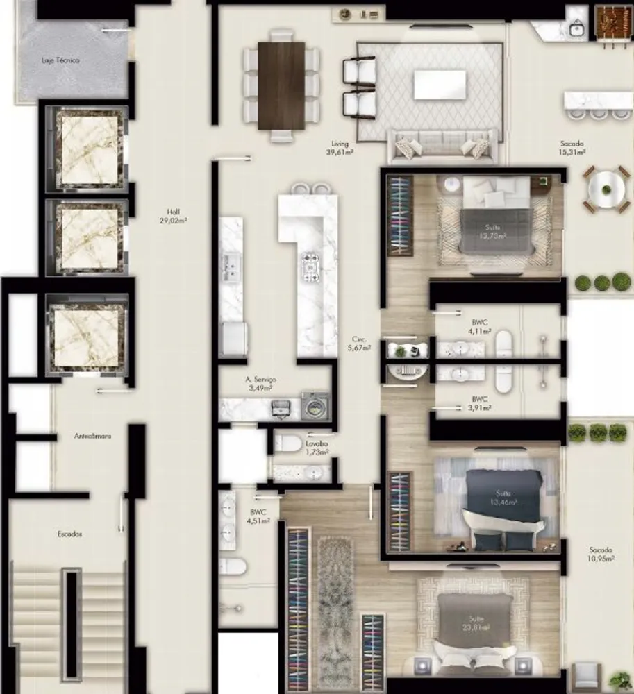 Apartamento, 3 quartos, 165 m² - Foto 9