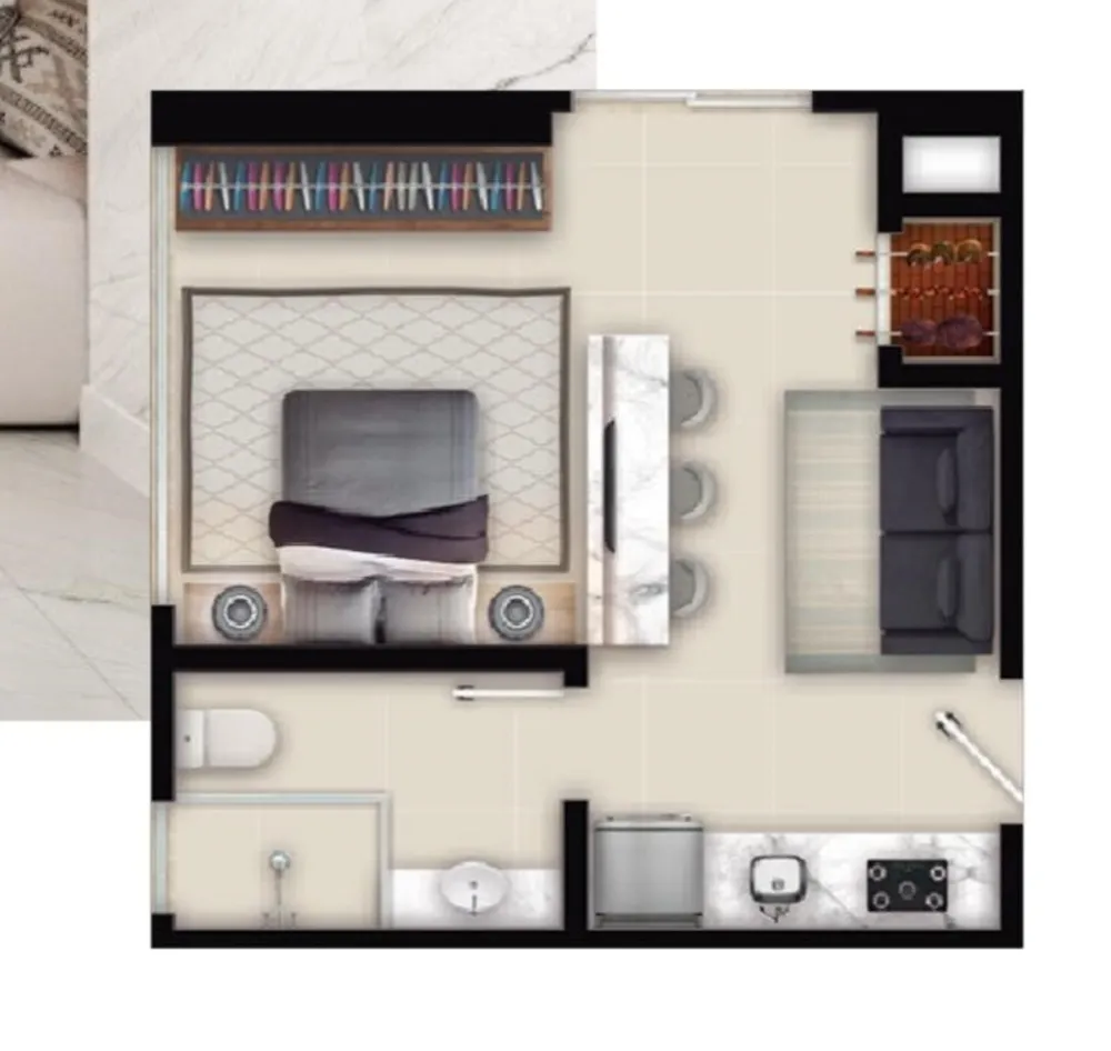 Kitnet-Studio, 37 m² - Foto 1