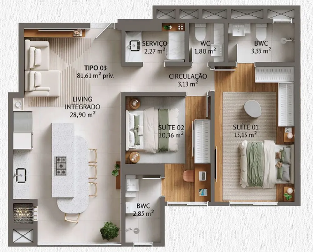 Apartamento, 2 quartos, 81 m² - Foto 6
