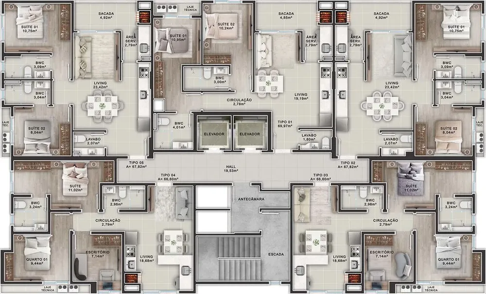Apartamento, 3 quartos, 66 m² - Foto 11