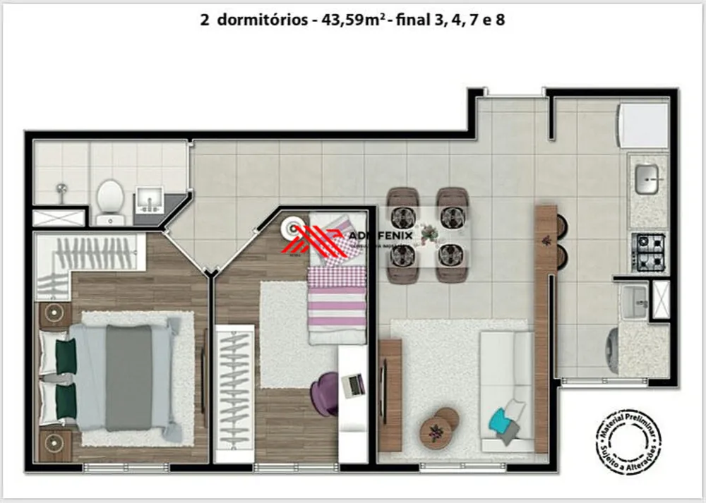 Apartamento, 2 quartos, 43 m² - Foto 14