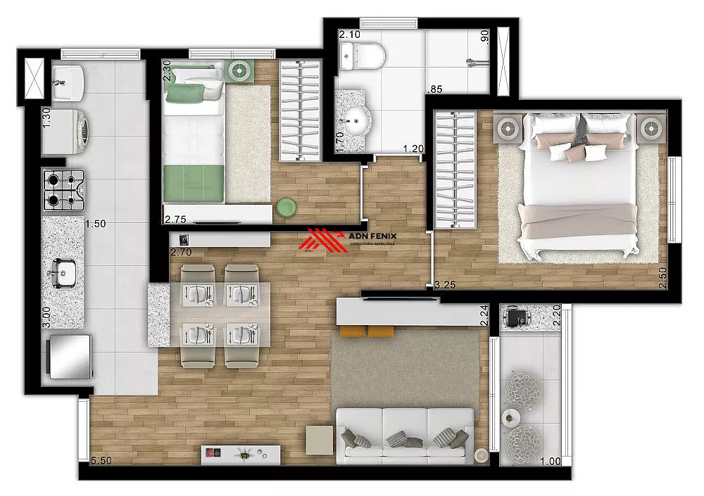 Apartamento, 2 quartos, 48 m² - Foto 4