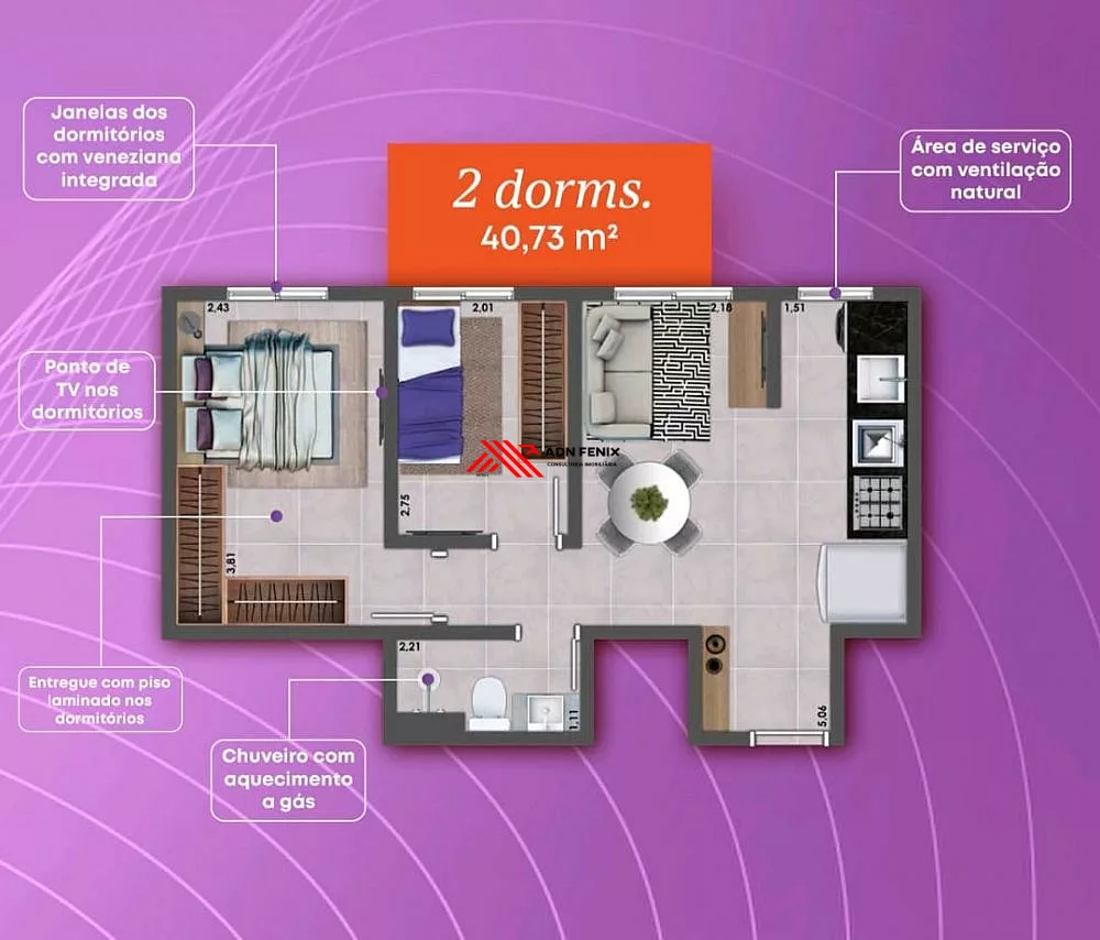 Apartamento, 2 quartos, 40 m² - Foto 4