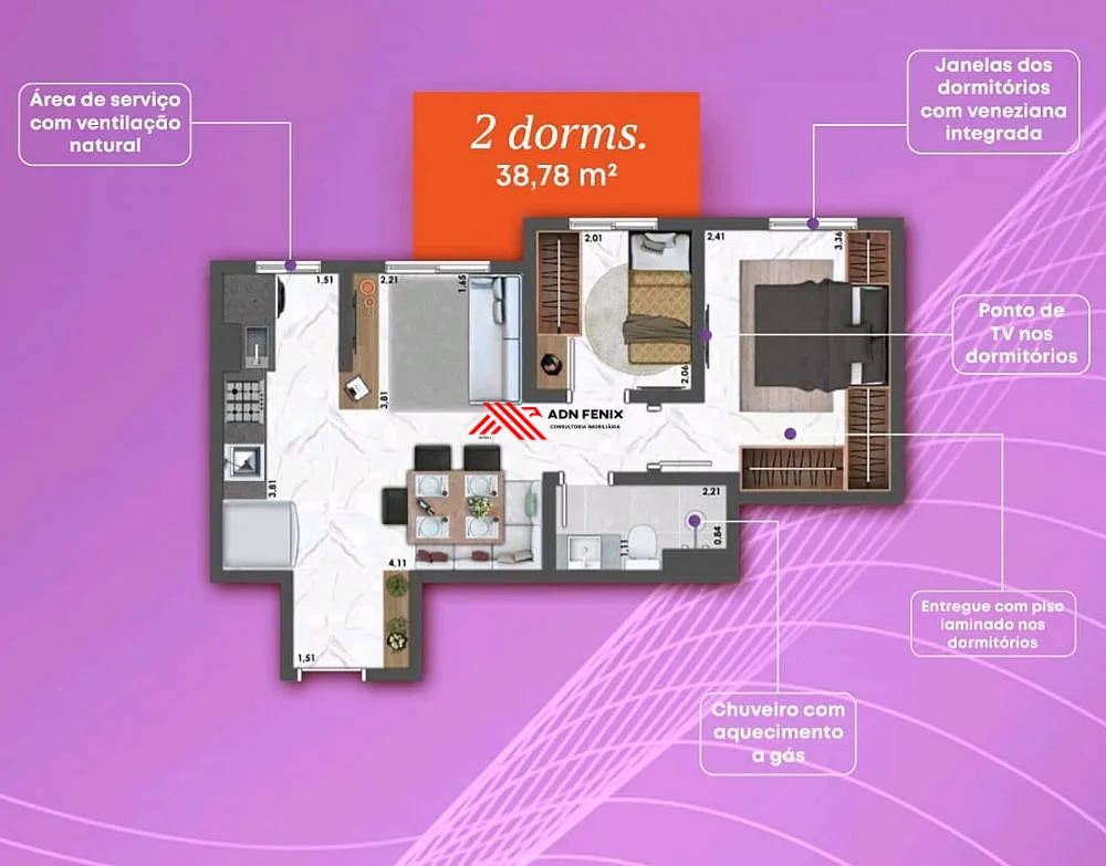 Apartamento, 2 quartos, 40 m² - Foto 11