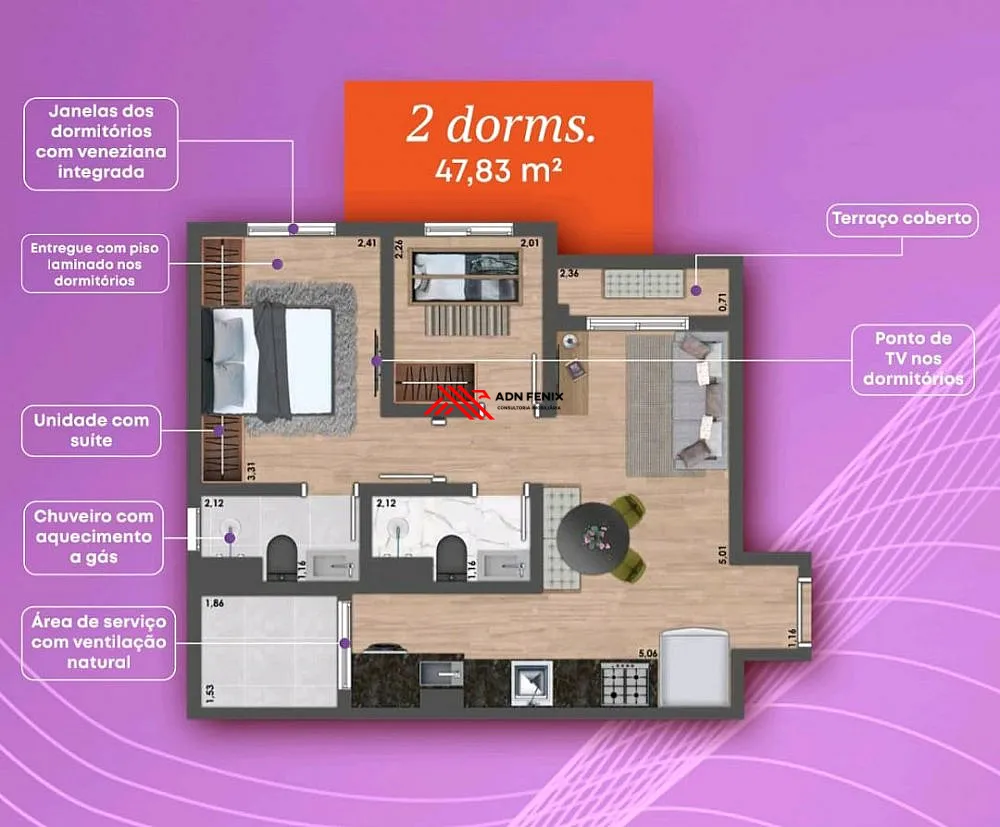 Apartamento, 2 quartos, 40 m² - Foto 14