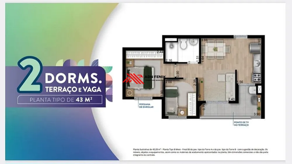 Apartamento, 2 quartos, 43 m² - Foto 9