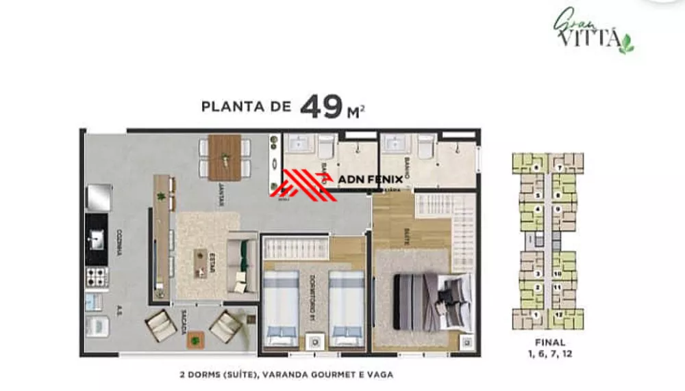 Apartamento, 2 quartos, 47 m² - Foto 3