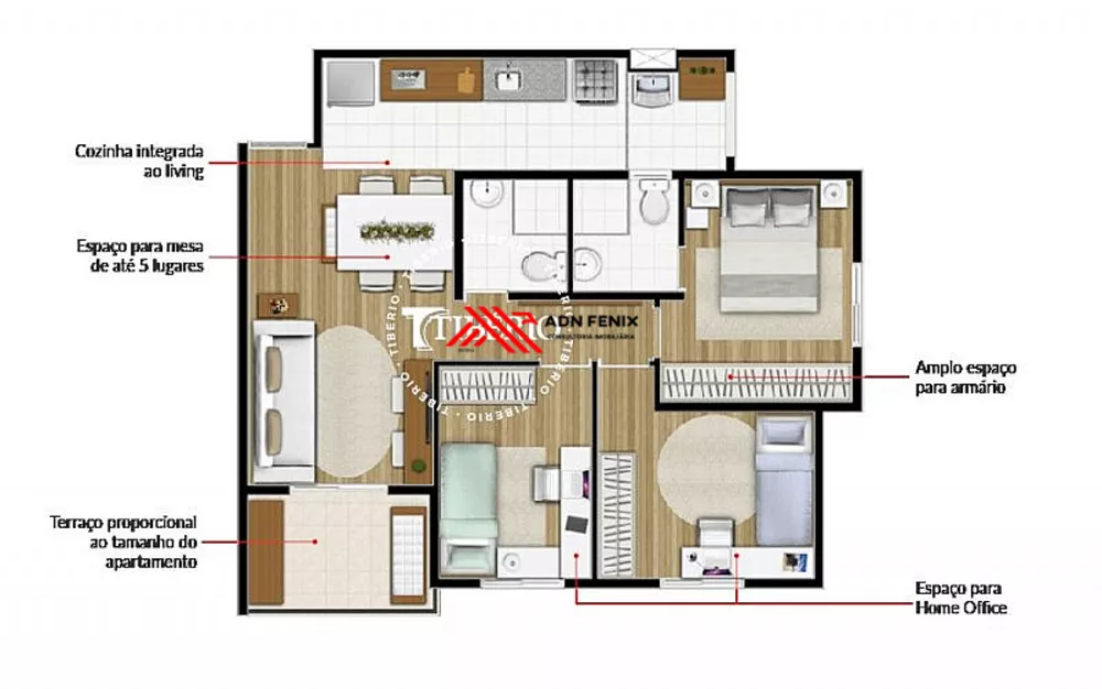 Apartamento, 2 quartos, 55 m² - Foto 1