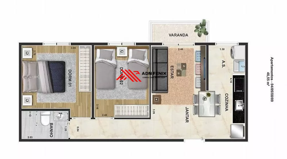 Apartamento, 2 quartos, 47 m² - Foto 10