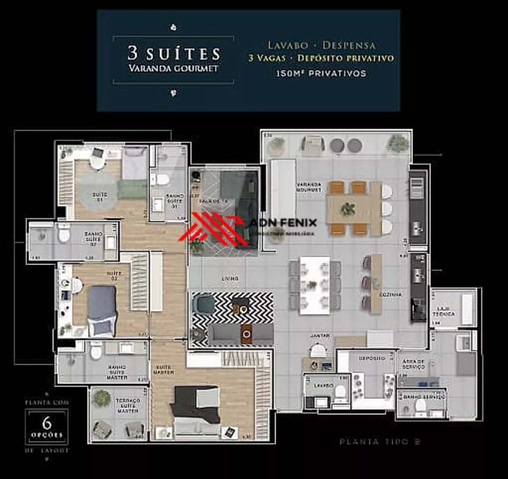 Apartamento, 3 quartos, 150 m² - Foto 3