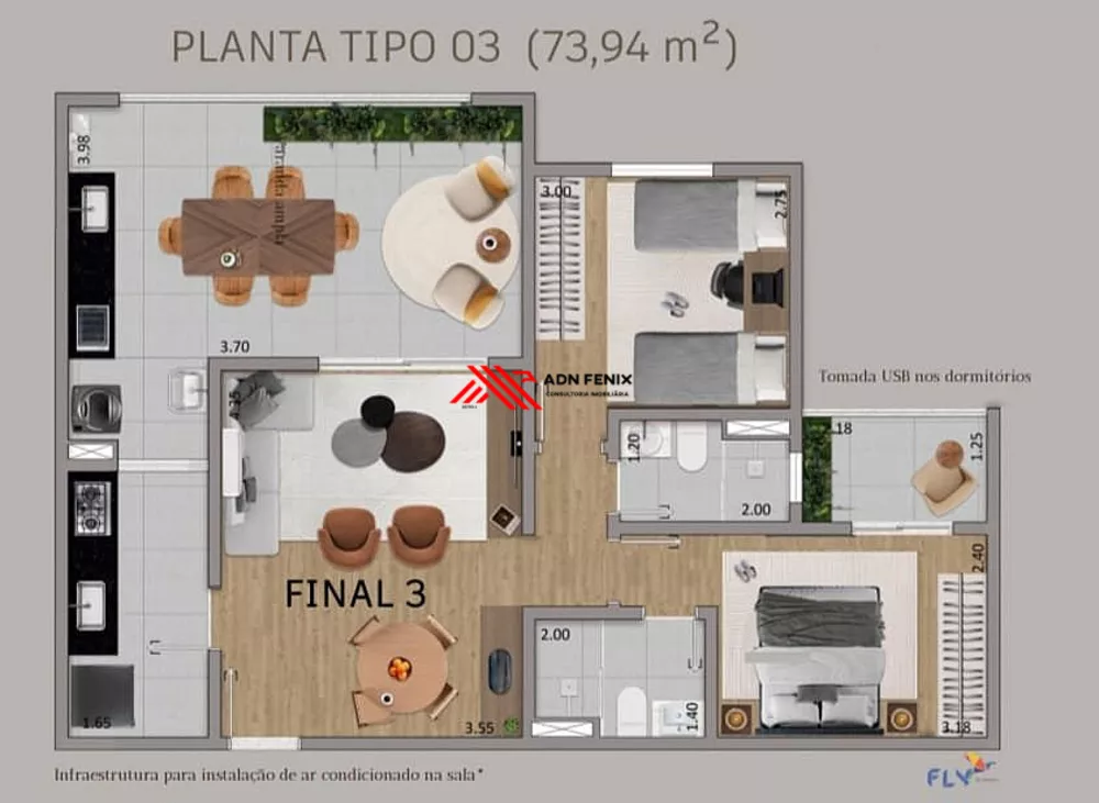 Apartamento, 2 quartos, 70 m² - Foto 3