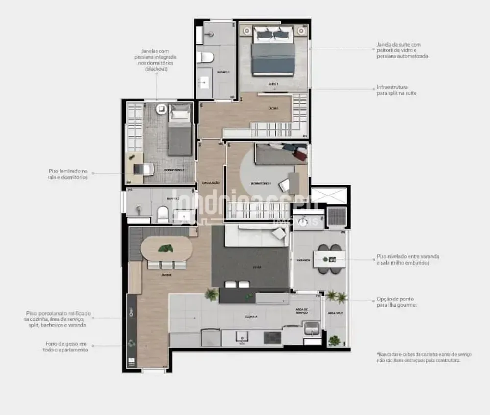 Apartamento, 3 quartos, 92 m² - Foto 2