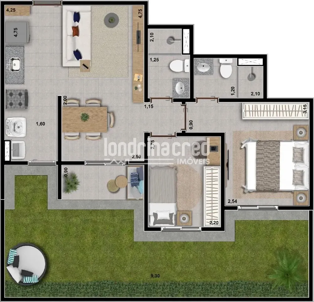Apartamento, 2 quartos, 48 m² - Foto 3
