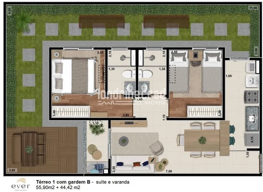 Apartamento, 2 quartos, 55 m² - Foto 2