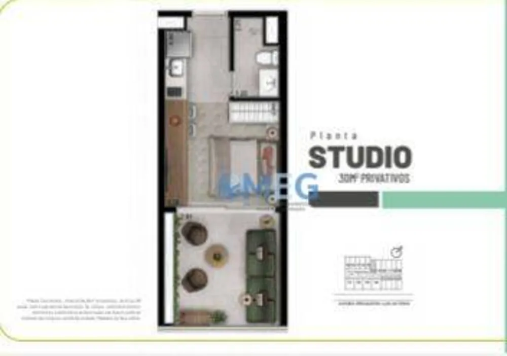 Kitnet-Studio, 29 m² - Foto 1