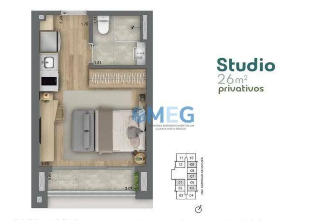 Kitnet-Studio, 26 m² - Foto 2