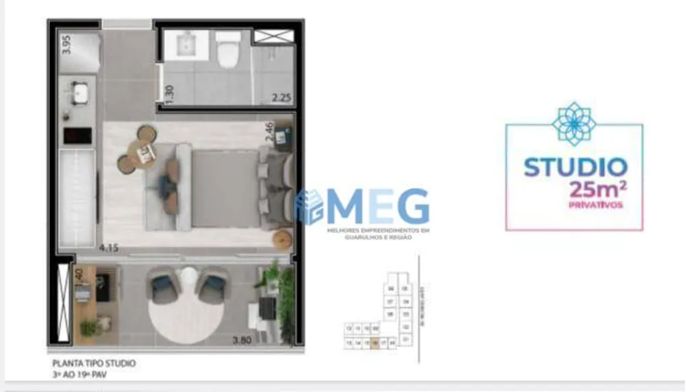 Kitnet-Studio, 26 m² - Foto 16