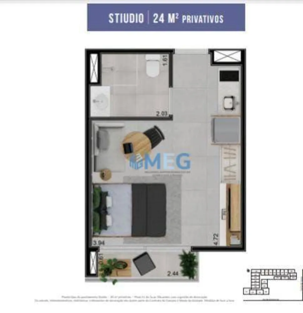 Kitnet-Studio, 24 m² - Foto 6