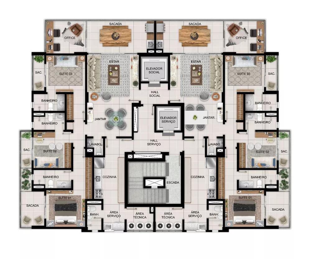 Apartamento, 3 quartos, 140 m² - Foto 2