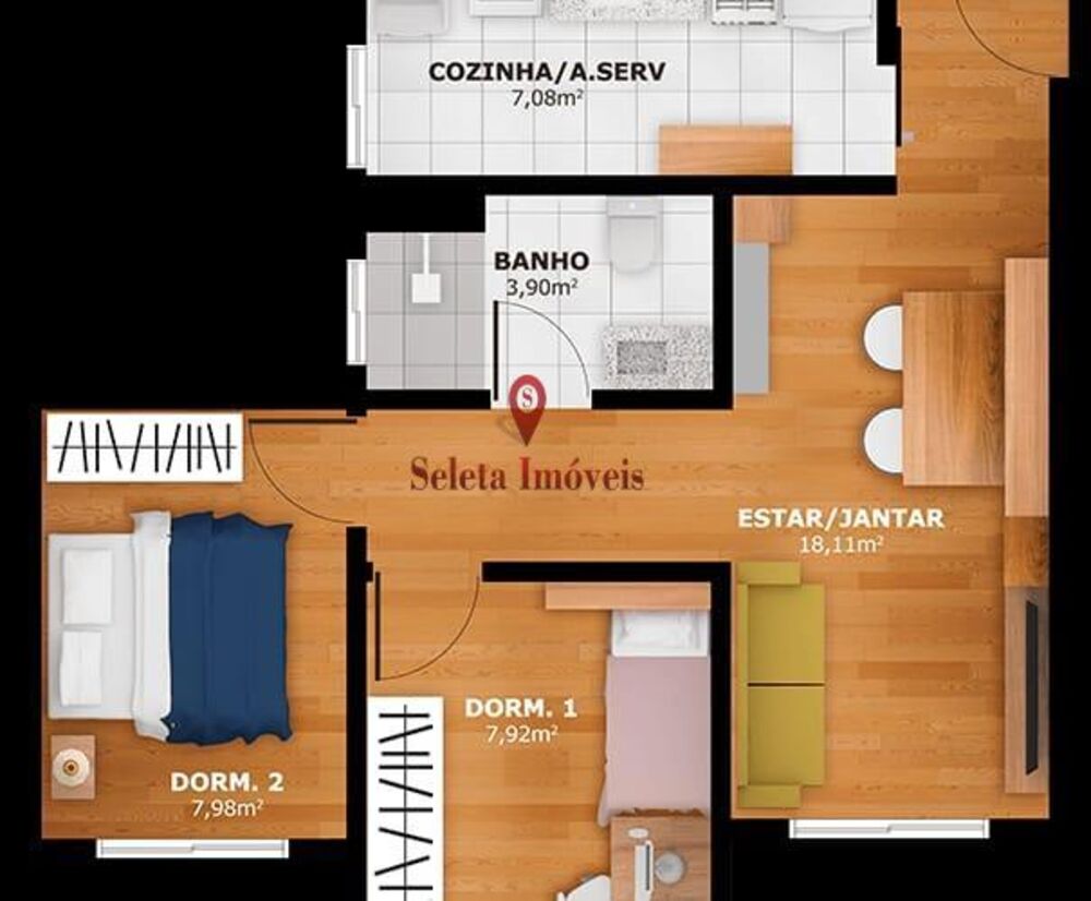 Apartamento, 2 quartos, 53 m² - Foto 1