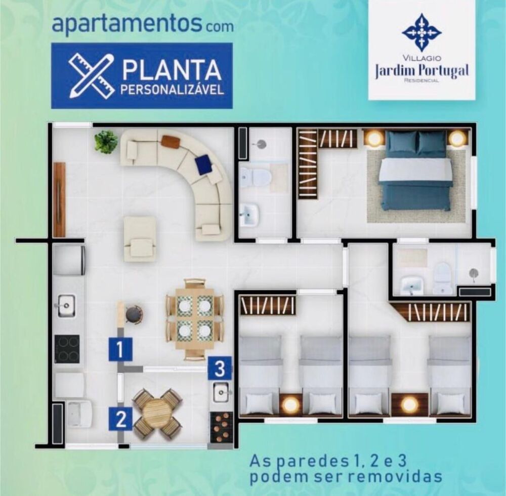 Apartamento, 3 quartos, 73 m² - Foto 1