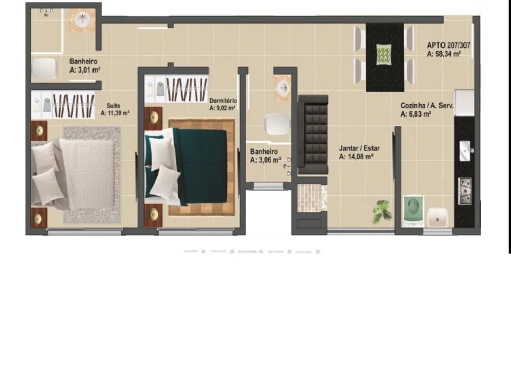 Apartamento, 2 quartos, 54 m² - Foto 6
