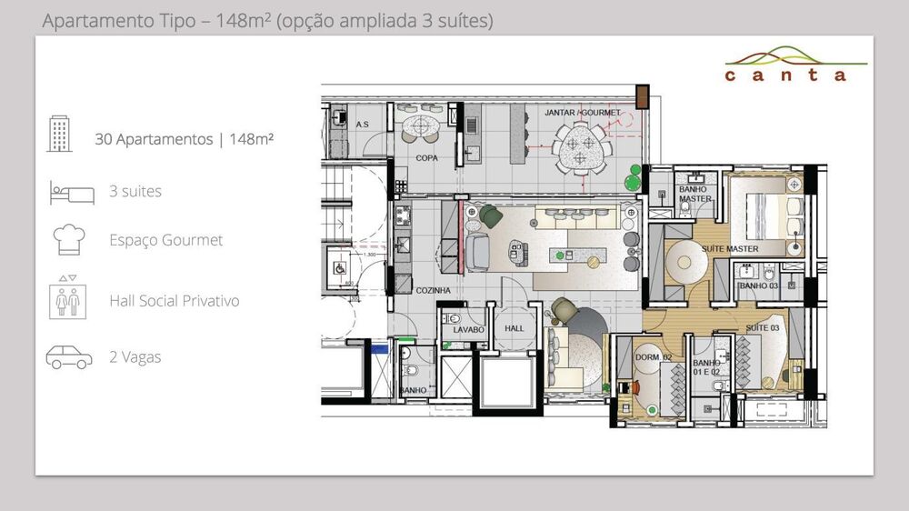 Apartamento, 3 quartos, 148 m² - Foto 3