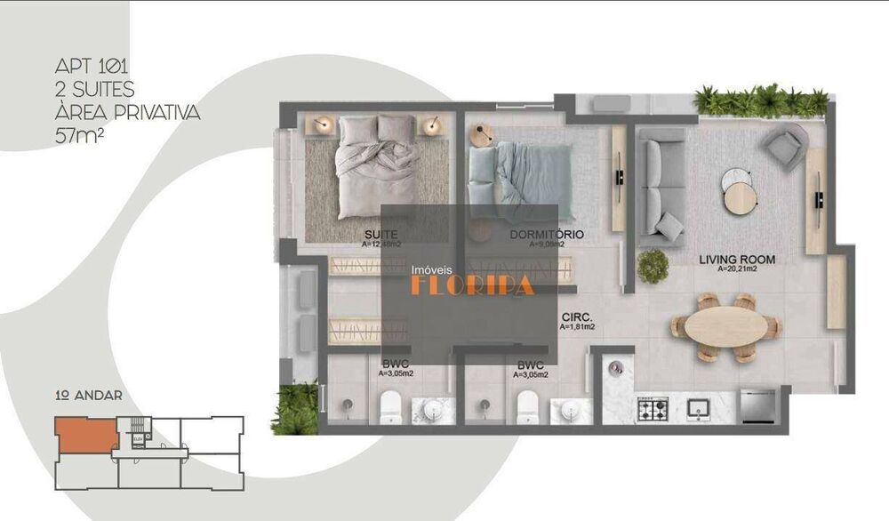 Apartamento, 2 quartos, 57 m² - Foto 4