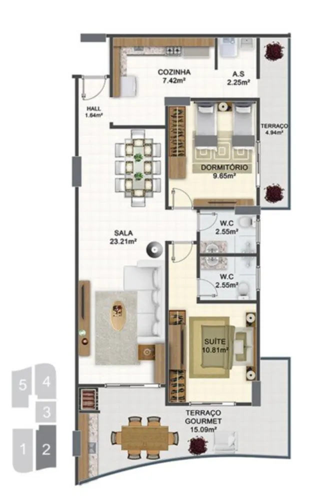 Apartamento, 2 quartos, 93 m² - Foto 1