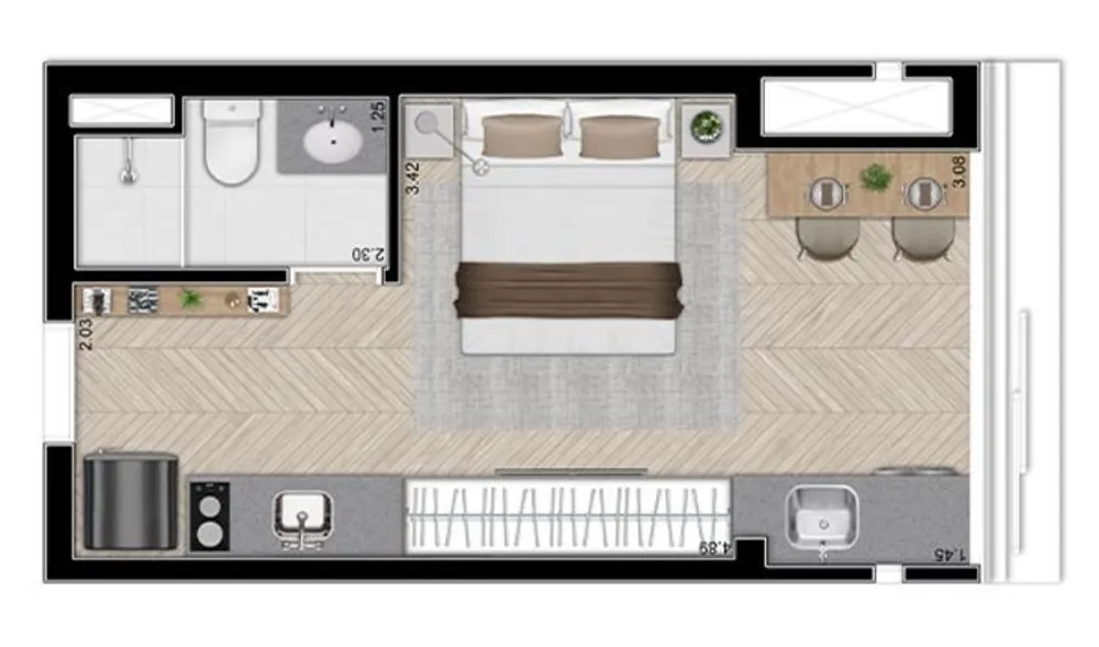Apartamento, 1 quarto, 32 m² - Foto 1
