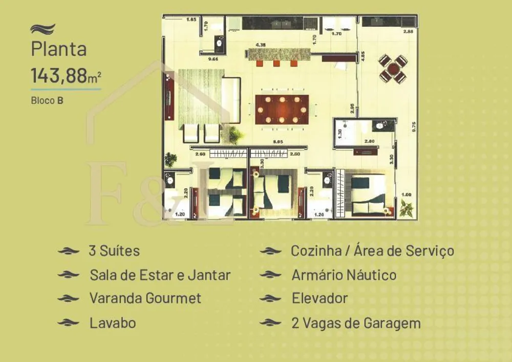 Apartamento, 3 quartos, 143 m² - Foto 3