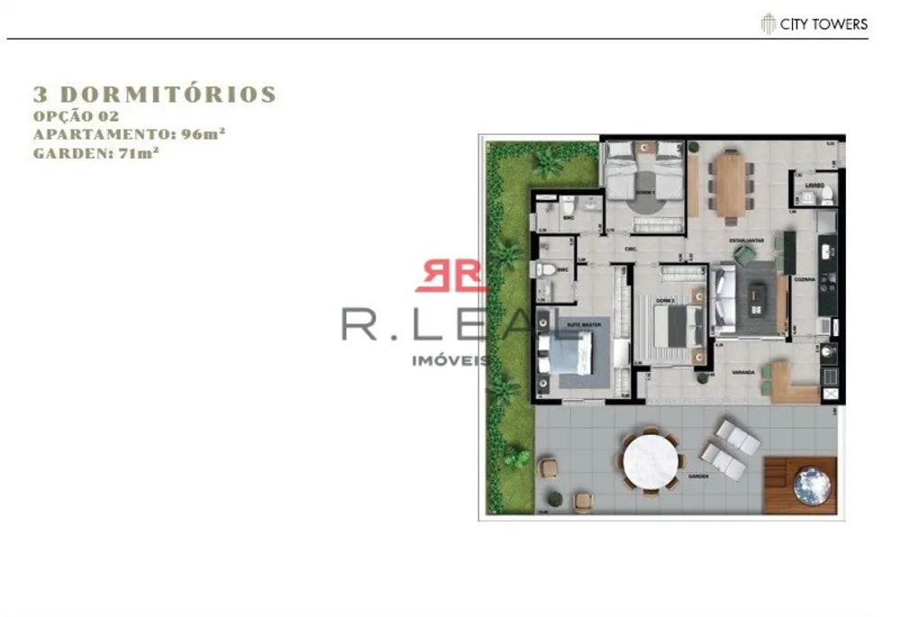 Apartamento, 3 quartos, 96 m² - Foto 2