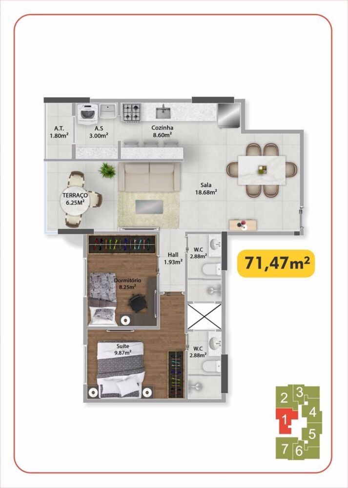 Apartamento, 2 quartos, 71 m² - Foto 11