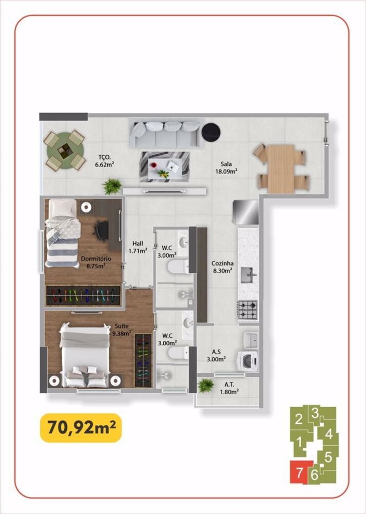 Apartamento, 2 quartos, 71 m² - Foto 13