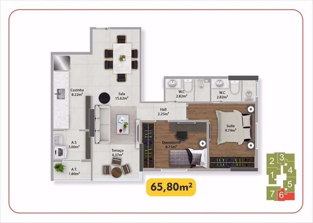 Apartamento, 2 quartos, 71 m² - Foto 9