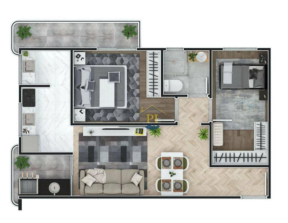 Apartamento, 2 quartos, 53 m² - Foto 3