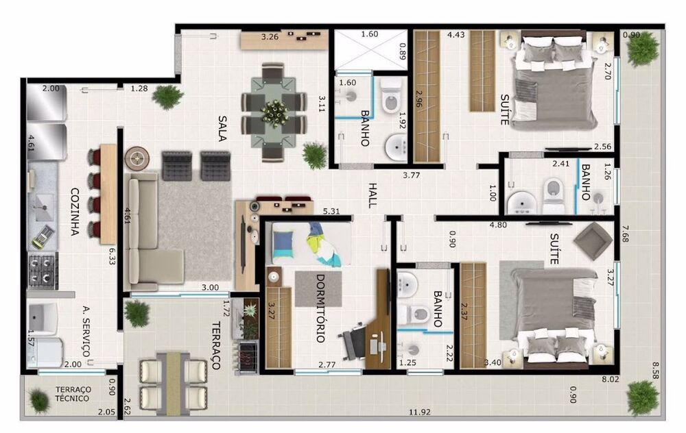 Apartamento, 3 quartos, 121 m² - Foto 1