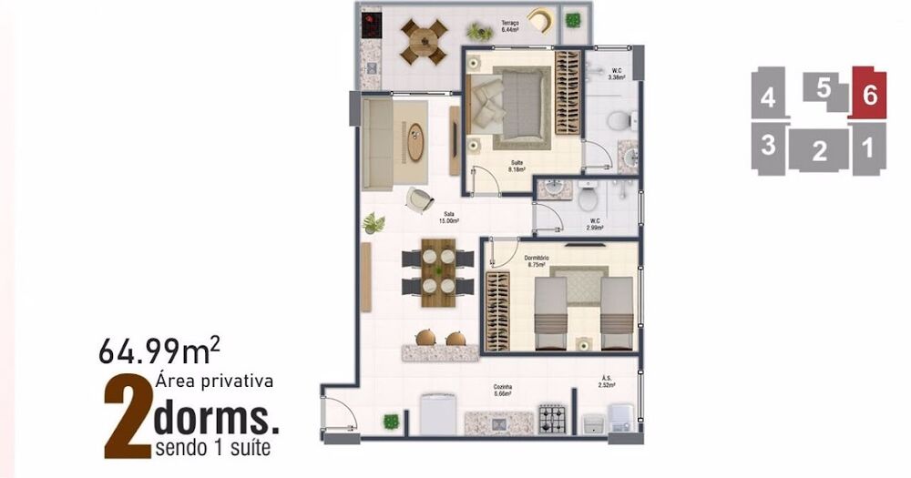 Apartamento, 2 quartos, 65 m² - Foto 9