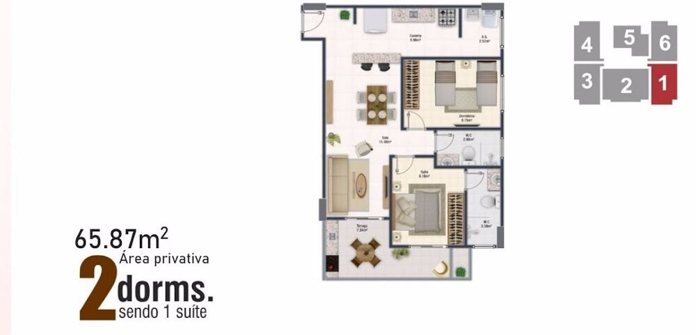 Apartamento, 2 quartos, 65 m² - Foto 4