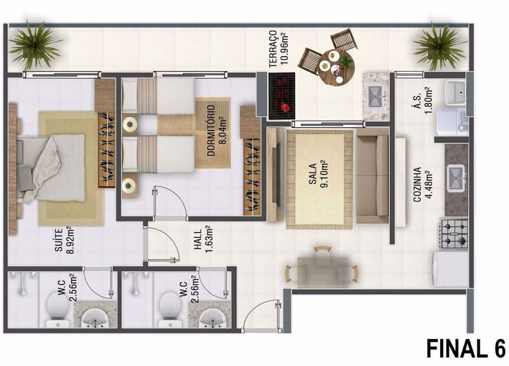 Apartamento, 2 quartos, 57 m² - Foto 2