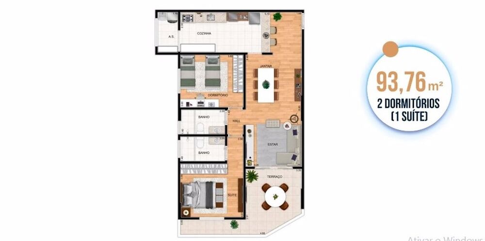 Apartamento, 2 quartos, 94 m² - Foto 3