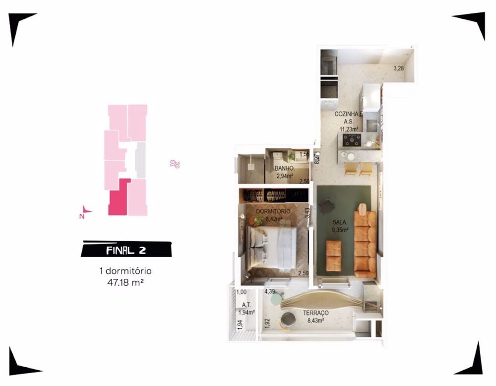 Apartamento, 1 quarto, 54 m² - Foto 7