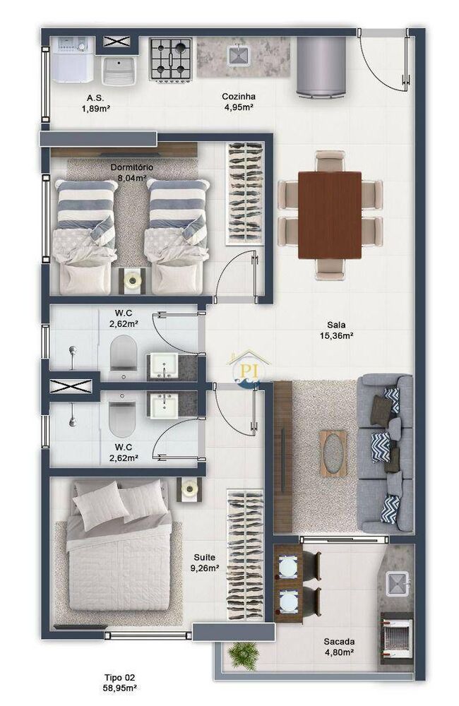 Apartamento, 2 quartos, 74 m² - Foto 13