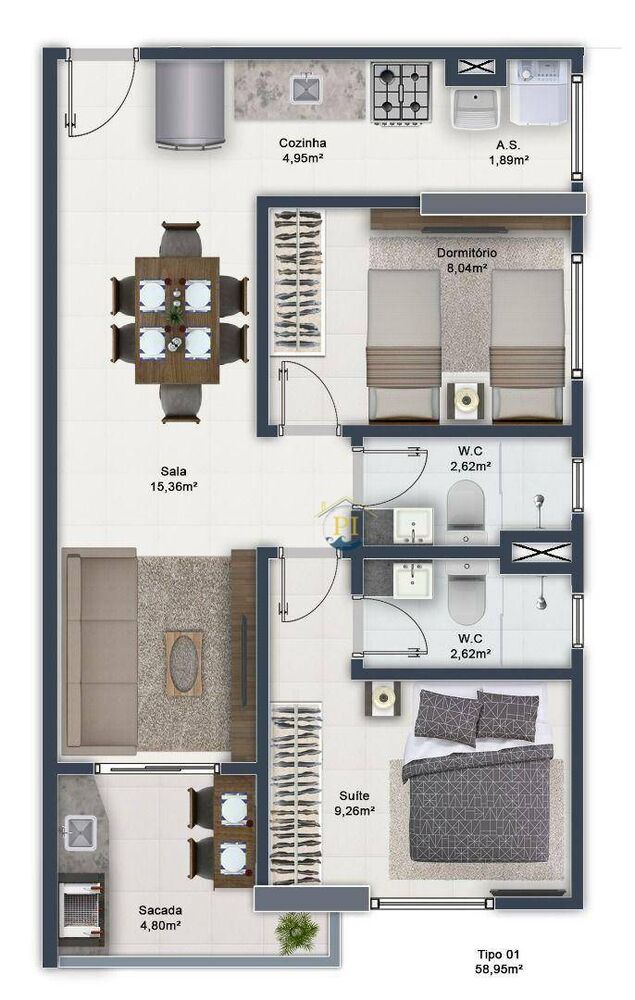 Apartamento, 2 quartos, 74 m² - Foto 28