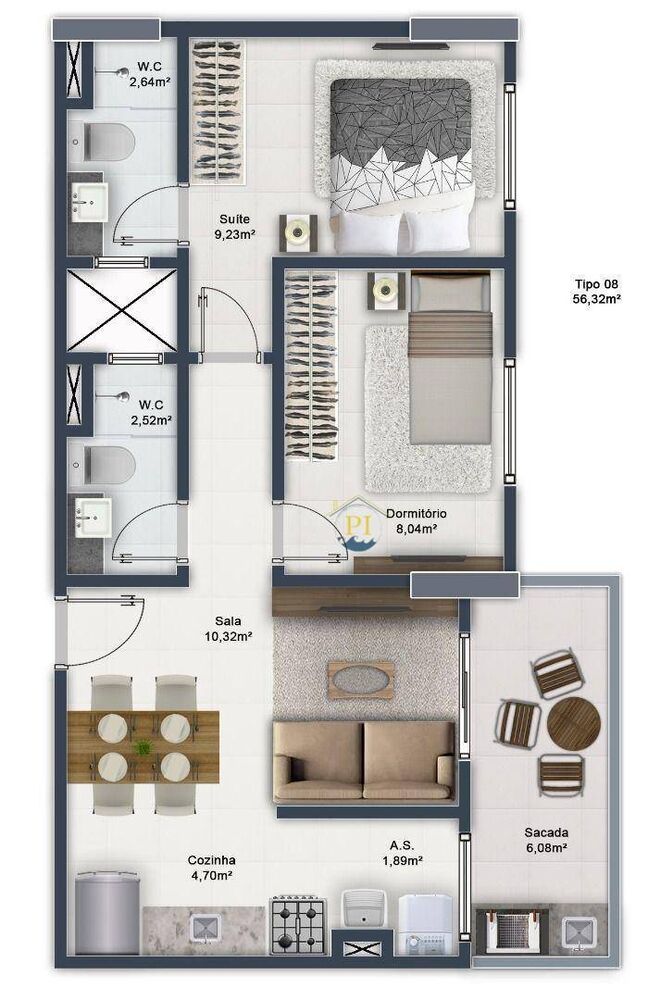 Apartamento, 2 quartos, 74 m² - Foto 1